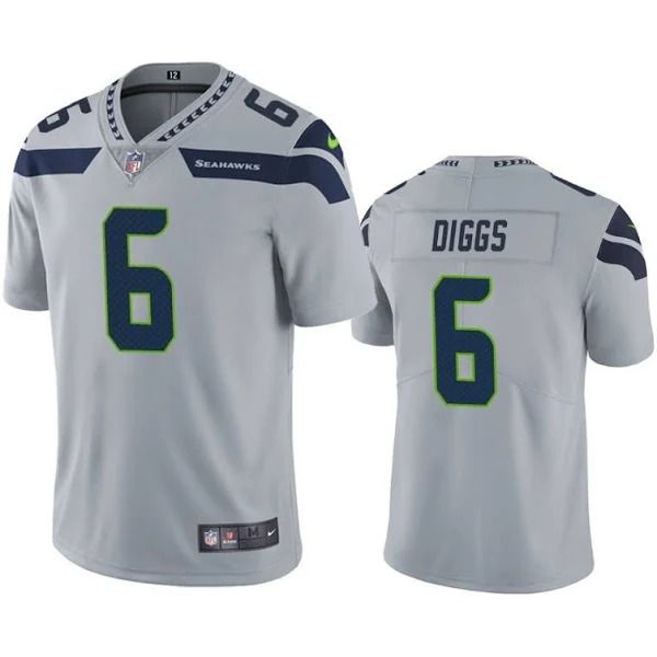 Men Seattle Seahawks #6 Quandre Diggs Nike Grey Vapor Limited NFL Jersey